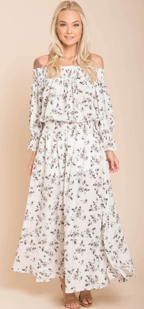 Floral Maxi Dress White